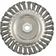 Щетка для УШМ 150 мм, М14, плоская, крученая проволока 0.8 мм