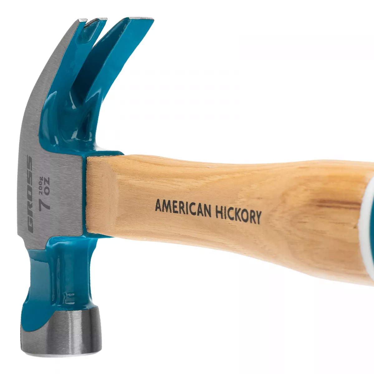 Молоток-гвоздодер, 200 г, угол 45, магнит, обрезиненная рукоятка American hickory