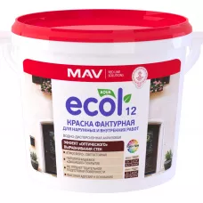 Краска ECOL 12 фактурная (ВД-АК-1312) белая (0.5) 13,2л (15,0 кг)