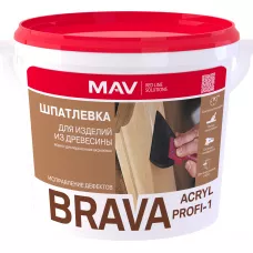 Шпатлевка BRAVA ACRYL PROFI-1 для изделий из древесины белая 0,5л (0,7 кг) (18 шт)