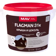 Краска FLAGMAN 31к крыша и цоколь (ВД-АК-1031к) графит матовая 5л (7 кг)