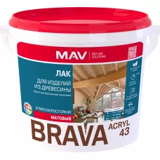 Лак BRAVA ACRYL 43 для изделий из древесины (ВД-АК-1043) гл 11л (10кг)