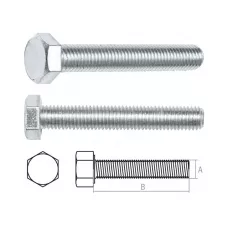 Болт М16х55 мм шестигр., цинк, кл.пр. 5.8, DIN 933 (10 шт в карт. уп.) STARFIX