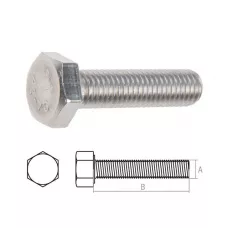 Болт М10х30 шестигр., нерж.сталь (А2), DIN 933 (50 шт в уп.) (STARFIX)