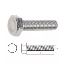 Болт М10х30 шестигр., нерж.сталь (А2), DIN 933 (100 шт в карт. уп.) (STARFIX)