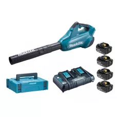 Аккум. воздуходувка MAKITA LXT DUB 362 Z + АКЦИЯ (4 аккумулятора и зарядное в комплекте) (18.0 В, 804 м3/ч, 54 м/с, вес 3.5 кг)