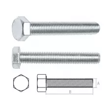 Болт М12х20 мм шестигр., цинк, кл.пр. 8.8, DIN 933 (5 шт в зип-локе) STARFIX