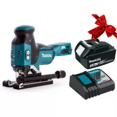 Аккум. лобзик MAKITA LXT DJV 181 Z в кор. + АКЦИЯ (BL1830B + DC18RC) (18.0 В, 1 акк. 3.0 А/ч, Li-Ion, пропил до 135 мм)