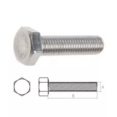 Болт М12х60 шестигр., нерж.сталь (А2), DIN 933 (2 шт в зип-локе) STARFIX