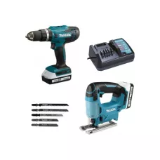 Аккум. дрель-шуруповерт MAKITA HP488D + аккум. лобзик JV183D (в комплекте 2 акум. 1,5А/ч + зарядное+сумка)