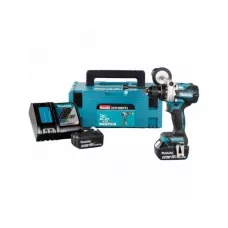 Аккум. ударная дрель-шуруповерт MAKITA LXT DHP 486 RTJ в кейсе (18.0 В, 2 акк., 5.0 А/ч Li-Ion, 2 скор., 125 Нм, шурупы до 76 мм, сверление в металле