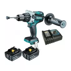 Аккум. ударная дрель-шуруповерт MAKITA LXT DHP 481 RTE в чем. (18.0 В, 2 акк., 5.0 А/ч Li-Ion, 2 скор., 115 Нм, шурупы до 10 мм, сверление в металле д