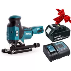 Аккум. лобзик MAKITA LXT DJV 181 Z в кор. + АКЦИЯ (BL1830B + DC18SD) (18.0 В, 1 акк., 3.0 А/ч, Li-Ion, пропил до 135 мм)