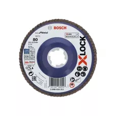 Круг лепестковый 125х22.2 мм G80 плоский BEST FOR METAL X-LOCK BOSCH