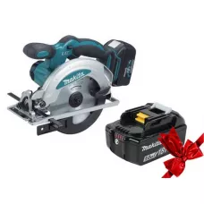 Аккум. циркулярная пила MAKITA DSS 610 RFE в чем. + АКЦИЯ (BL1850B 1 шт.) (18.0 В, 3 акк., 3.0 А/ч, Li-Ion, 165х20 мм, до 57 мм)