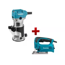 Фрезер кромочный MAKITA RT 0700 CX2 + аксессуары + АКЦИЯ лобзик 4329 в  ПОДАРОК  (арт. 4329) (710 Вт, цанга 8 мм, 30000 об/мин, регул. об.+ АКЦИЯ лобз