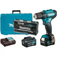 Аккум. дрель-шуруповерт MAKITA DF 333 DWME в чем. + Набор бит (B-36170) (12.0 В, 2 акк., 4.0 А/ч Li-Ion, 2 скор., 30 Нм, шурупы до 8 мм)