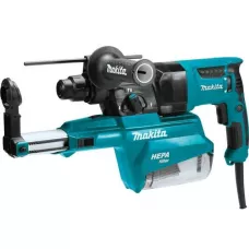 Перфоратор MAKITA HR 2651 в чем. + система пылеудаления (800 Вт, 2.4 Дж, 3 реж., патрон SDS-plus, быстросъемн., БЗП в комплекте, вес 4.4 кг)