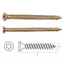 Шуруп по бетону 7.5х112 мм желтый цинк, T30 (20 шт в карт. уп.) STARFIX