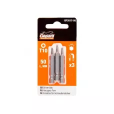 Насадка TORX T10 50мм  3шт GEPARD (GP3517-50) (бита звездочка шестилучевая звезда сталь S2  магнитная)