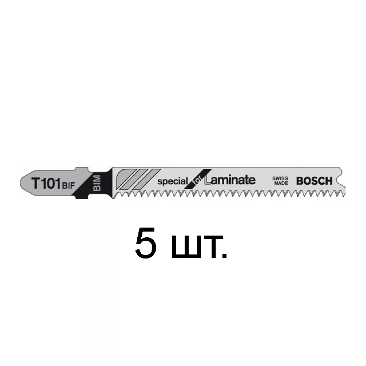 Пилка лобз. по дереву/ламинату T101BIF ( 5 шт.) BOSCH (пропил прямой, тонкий, для точного и чисторго реза в ламинате)