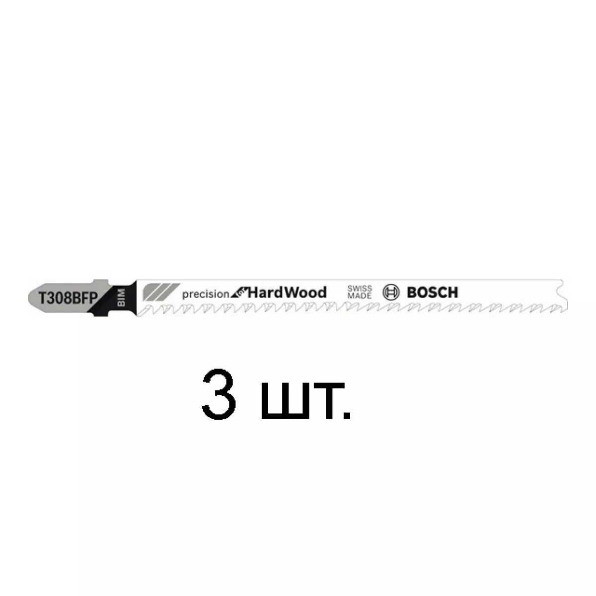 Пилка лобз. по дереву T308BFP (3 шт.) BOSCH (пропил с точным соблюдения угла, для точного реза, в т.ч. в твердой древисине)