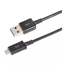 USB кабель microUSB 1 м длинный штекер черный REXANT