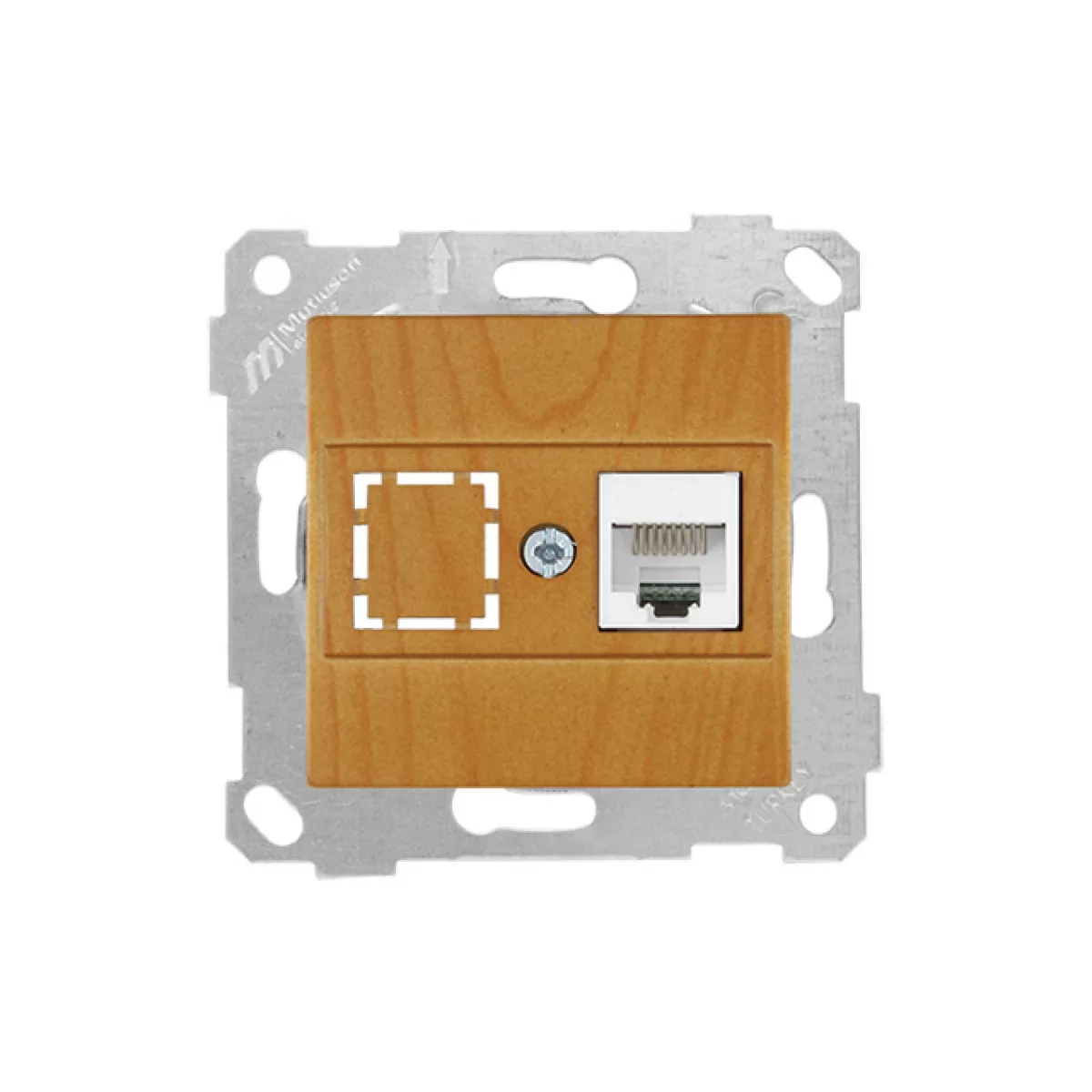 Розетка компьютерная 1xRJ45 (Cat5e, скрытая, без рамки) дуб, RITA, MUTLUSAN