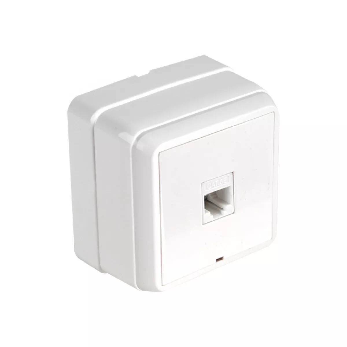 Розетка компьютерная 1хRJ45 (Cat5e, открытая) белая, BRON, MUTLUSAN (16 A, 250 V, IP 20)