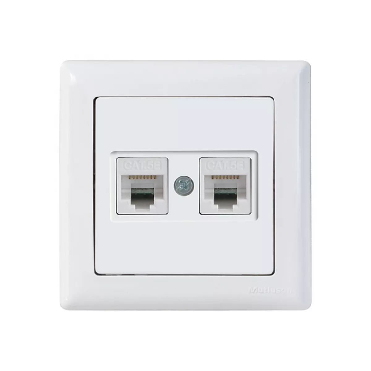 Розетка компьютерная 2xRJ45 (Cat5e, скрытая) белая, DARIA, MUTLUSAN ((2xRJ 45) 8-pin, соединения типа 568A или 568B)