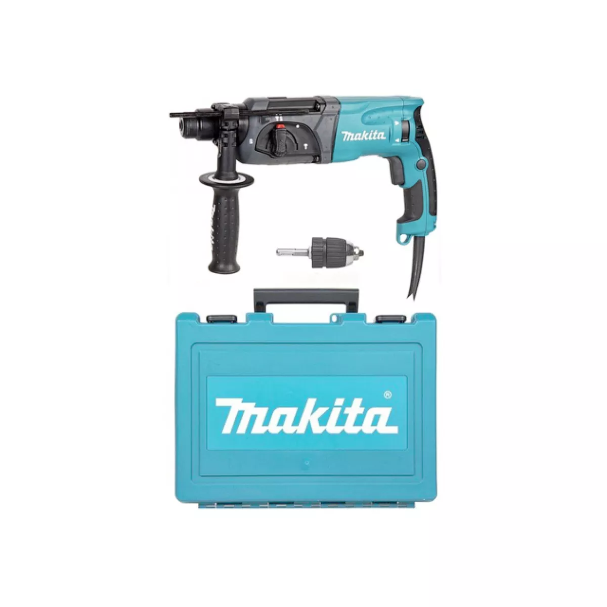 Перфоратор MAKITA HR 2470 X19 в чем. (780 Вт, 2.7 Дж, 3 реж., патрон SDS-plus, БЗП в комплекте, вес 2.6 кг)