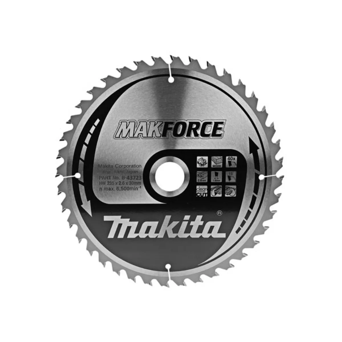 Диск пильный 235х30 мм 40 зуб. по дереву MAKFORCE MAKITA