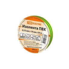 Изолента ПВХ 0,15х19мм Желто-Зеленая 20м TDM