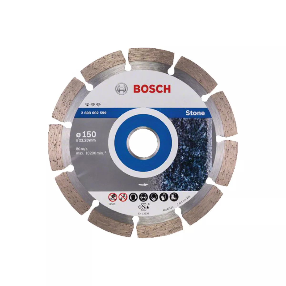 Алмазный круг 150х22 мм по камню сегмент. STANDARD FOR STONE BOSCH (сухая резка)