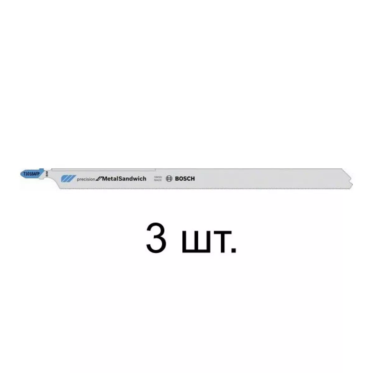 Пилка лобз. по сэндвич-панелям T1018AFP (3 шт.) BOSCH (пропил прямой, тонкий, точный угловой рез)