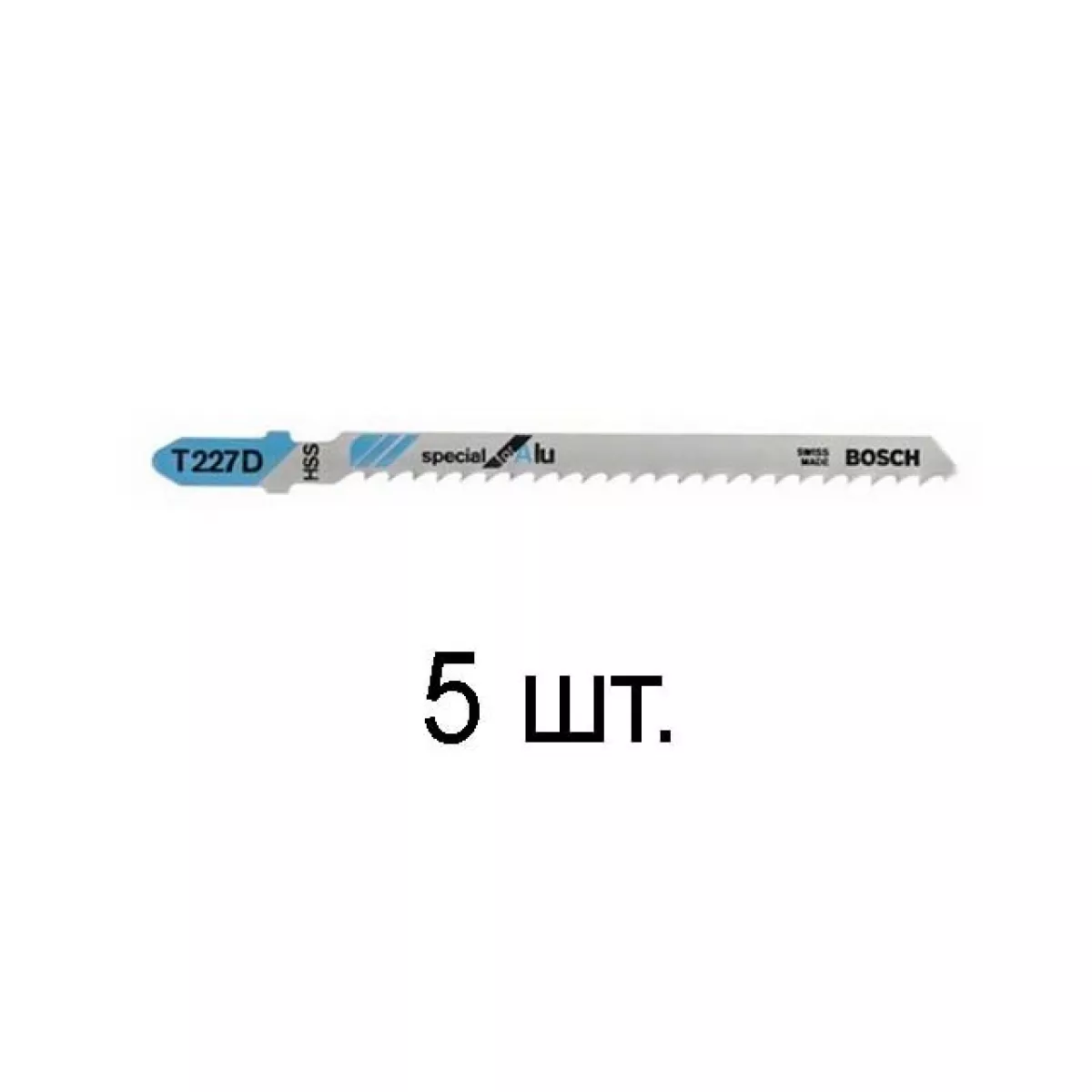 Пилка лобз. по алюминию T227D (5 шт.) BOSCH (пропил криволинейный, тонкий, быстрый рез)