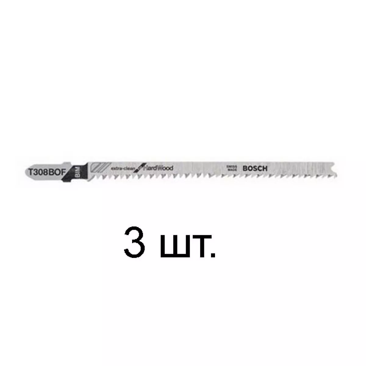 Пилка лобз. по дереву T308BOF (3 шт.) BOSCH (пропил криволинейный, тонкий, для точного реза, в т.ч. в твердой древисине)