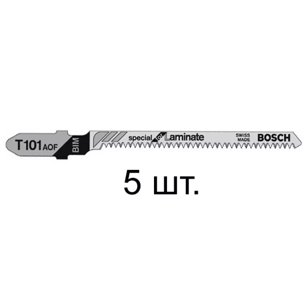 Пилка лобз. по дереву/ламинату T101AOF (5 шт.) BOSCH (пропил криволинейный, тонкий, для точного и чисторго реза в ламинате)