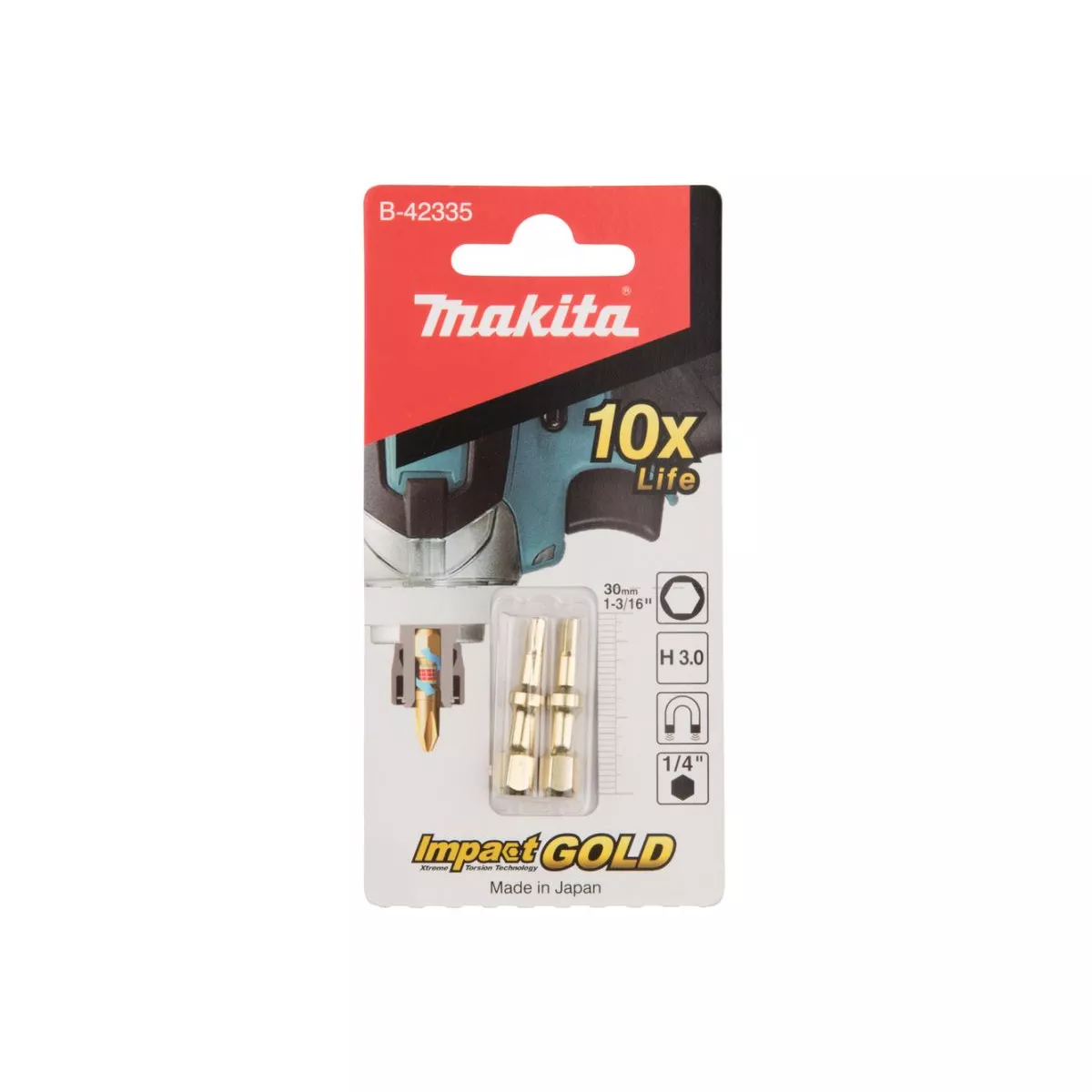 Насадка Impact Gold ShorTon HEX3.0, 30 мм, E-form (MZ), 2 шт. (MAKITA)