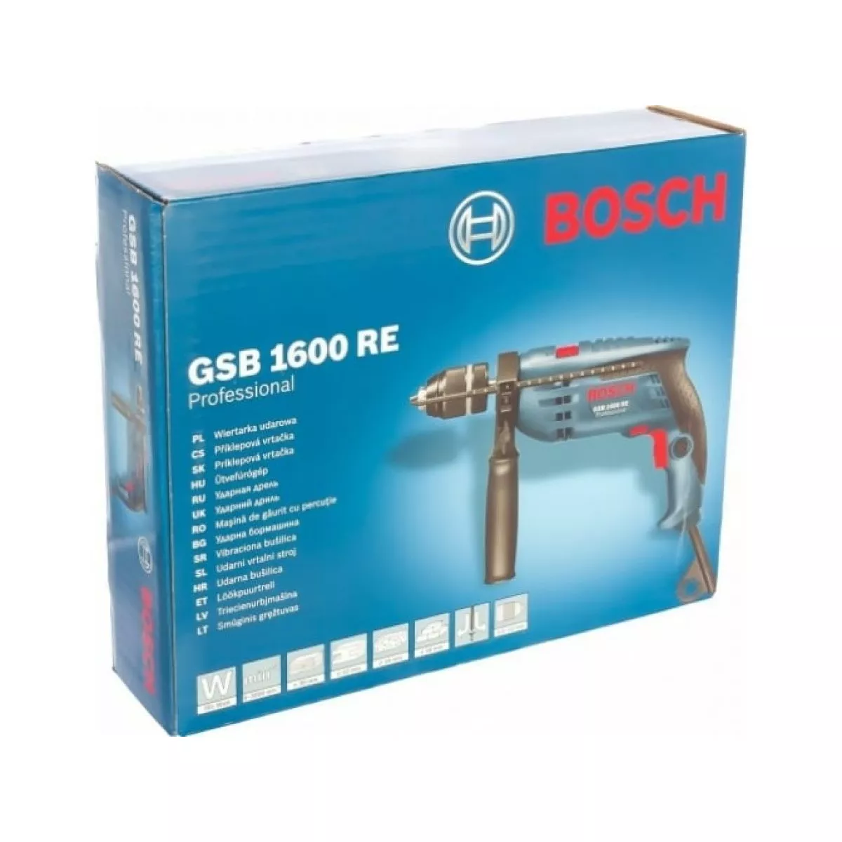 Дрель ударная BOSCH GSB 1600 RE Professional в кор. (710 Вт, патрон БЗП, 1 скор.)