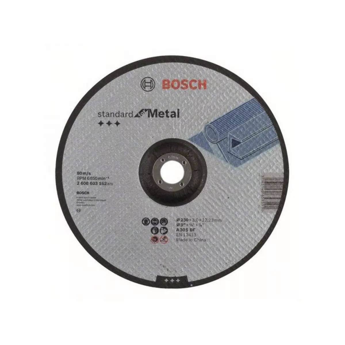 Круг отрезной 230х3.0x22.2 мм для металла Standard BOSCH ( вогнутый)