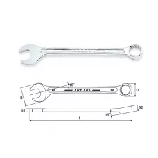 Ключ комбинированный 19мм 15° TOPTUL